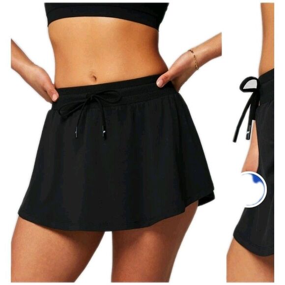 Fabletics Pants - Fabletic Black Cloud Jersey Flounce Skort Size XL